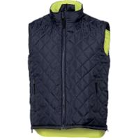 fidjihvjmxg Delta Plus Fluorescent Yellow-Navy Blue Polyurethan-coated Oxford Hi Vis Vest, XL