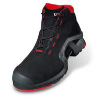 8517239 uvex 1 Black, Red ESD Safe Composite Toe Capped Men, Women Safety Boots, EU 39