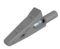 973584106 Hirschmann Test & Measurement Crocodile Clip 2 mm Crocodile Clip Connection, Bronze Contact, 8A, Grey