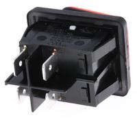 b4mask48x1r11002 Molveno Illuminated DPST, On-Off Rocker Switch Panel Mount