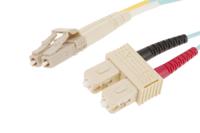 121-3941 RS PRO LC to SC Duplex Multi Mode OM4 Fibre Optic Cable, 900μm, Blue, 5m