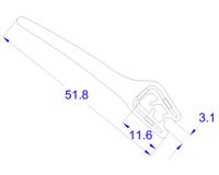 727-6074 RS PRO Black EPDM  Edging Strip, 20m