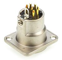ac7mdz Amphenol Industrial Panel Mount XLR Connector, Male, 7 Way, Gold Plating