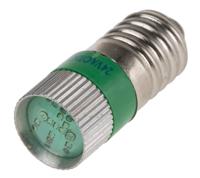 209-923 RS PRO Green LED Indicator Lamp, 24V dc, E10 Base, 10mm Diameter, 170/160mcd
