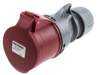 3133247-7 Scame, Optima Seven IP44 Red Cable Mount 6P + E Industrial Power Socket, Rated At 32A, 415 V