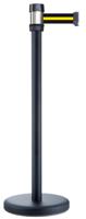 174-5972 RS PRO Black Steel Retractable Barrier, 2m, Yellow/Black Tape