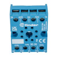 9026sma Finder 90 250V ac DIN Rail Relay Socket, for use with 60.12