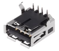 1903814-1 TE Connectivity Straight, Through Hole, Socket- Single Port Type A USB Connector