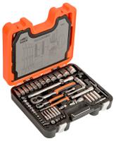 s910 Bahco 91-Piece Metric 1/2 in; 1/4 in Deep Socket/Standard Socket/Spanner/Allen Key/Bit Set with Ratchet, 6 point; Hex