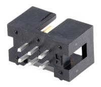 1761681-1 TE Connectivity AMP-LATCH Series Straight Through Hole PCB Header, 6 Contact(s), 2.54 mm Pitch, 2 Row, Shrouded