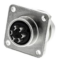 ca02com-e14s-6p-b ITT Cannon, CA-COM, Copper Alloy 6 Way Box Mount MIL Spec Circular Connector Receptacle, Pin Contacts,Shell Size 14S,