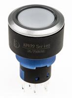 175-8327 RS PRO Illuminated Push Button Switch, Momentary, Panel Mount, 22.2mm Cutout, DPDT, Red LED, 250V ac, IP65