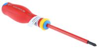 atd1x100ve Facom Pozidriv Insulated Screwdriver, PZ1 Tip, 100 mm Blade, VDE/1000V, 209 mm Overall