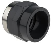 729911010 Georg Fischer Plastic Pipe Fitting, Straight Threaded Socket, Rp 1 1/2in 1-1/2in