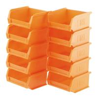 469-6728 RS PRO PP Storage Bin, 90mm x 100mm x 50mm, Orange