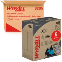 8295 WYPALL WypAll® X80 Power Clean™  Blue Cloths for General Cleaning, Dry Use, Box of 80, 426 x 212mm, Repeat Use