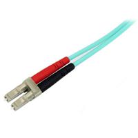a50fblclc2 StarTech.com LC to LC Duplex Multi Mode OM3 Fibre Optic Cable, 50/125μm, Aqua, 2m