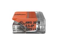 221-615 WAGO 221 Series Lever Connector, 5-Way, 41A, 20 → 10 AWG Wire, Cage Clamp Termination
