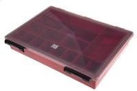 108478 Raaco 15 Cell Red PP Compartment Box, 57mm x 338mm x 260mm