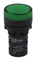 791-8582 RS PRO, Panel Mount Green LED Pilot Light, 22mm Cutout, IP65, Round, 12V ac/dc