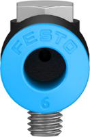 qslv-m5-6 Festo QS Series Elbow Threaded Adaptor, M5 Male to Push In 6 mm, Threaded-to-Tube Connection Style, 190666