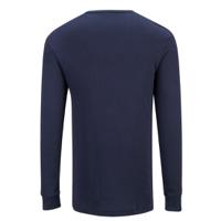 b123nar5xl Portwest Navy Cotton, Polyester Long Sleeve T-Shirt, UK- 5XL, EUR- 5XL