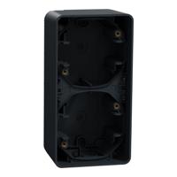 mur37912 Schneider Electric Mureva Styl Grey PP Junction Box, IP55,  Surface Mount, 2 Gangs, 76 x 147 x 54mm