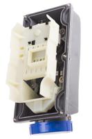 4023283 Scame IP67 Blue Panel Mount 2P + E Right Angle Industrial Power Socket, Rated At 32A, 230 V