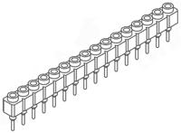 ss-116-t-2-n Samtec SS Series Straight Through Hole Mount PCB Socket, 16-Contact, 1-Row, 2.54mm Pitch, Solder Termination