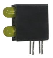 l-93a8eb2yd Kingbright L-93A8EB/2YD, Yellow Right Angle PCB LED Indicator, Through Hole 2.5 V
