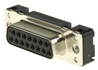 09662117501 HARTING 15 Way Through Hole D-sub Connector Socket, 2.74mm Pitch, with M3 Threaded Inserts