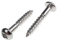 483-3220 RS PRO Pozidriv Round Stainless Steel Wood Screw, A2 304, 4mm Thread, 25mm Length