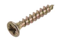 263-1858 RS PRO Pozidriv Countersunk Steel Wood Screw, Yellow Passivated, Zinc Plated, 4mm Thread, 25mm Length