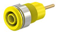 233010-24 Staubli Yellow Female Banana Socket, 4 mm Connector, 24A, 1000V, Gold Plating
