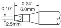 sttc-136p Metcal STTC 2.5 mm Chisel Soldering Iron Tip for use with MX-H1-AV, MX-RM3E
