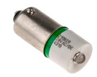 210-620 RS PRO Green LED Indicator Lamp, 28V ac/dc, BA9s Base, 10mm Diameter, 1610mcd