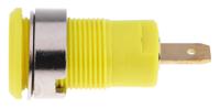 233000-24 Staubli Yellow Female Banana Socket, 4 mm Connector, Tab Termination, 24A, 1000V, Gold Plating