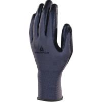 ve722no08 Delta Plus VE722 Black, Grey Polyester Work Gloves, Size 8, Nitrile Coating