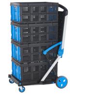259-5115 RS PRO Foldable Folding Trolley Plastic Platform Trolley, 1000 x 600 x 1070mm, 70kg Load