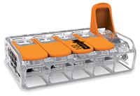 221-615 WAGO 221 Series Lever Connector, 5-Way, 41A, 20 → 10 AWG Wire, Cage Clamp Termination