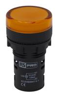 791-8589 RS PRO, Panel Mount Yellow LED Pilot Light, 22mm Cutout, IP65, Round, 12V ac/dc
