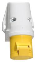 11912 Bals IP44 Yellow Wall Mount 2P + E Industrial Power Socket, Rated At 16A, 110 V