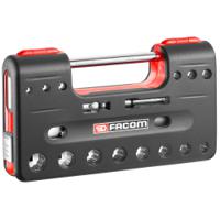jldbox112pb Facom 18-Piece Imperial 3/8 in Standard Socket Set with Ratchet, 12 point
