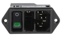 dd1101141111 Schurter C14 Panel Mount IEC Connector Male, 10A, 250 V, Fuse Size 5 x 20mm