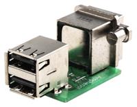 musbc31130 Amphenol Communications Solutions Right Angle, Through Hole, Socket- Dual Port Type A USB Connector