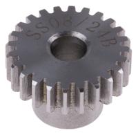 878-7869 RS PRO Steel 24 Teeth Spur Gear, 0.8 Module, 6mm Bore Diam, 19.2mm Pitch Diam, 12mm Hub Diam
