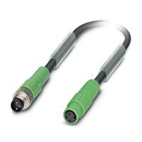 1417701 Phoenix Contact Male 3 way Straight Plug M8 to Female 3 way Straight Socket M8 Snap In Actuator/Sensor Cable, 3 m