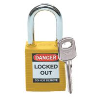 051346 Brady LOTO-8 Key Weatherproof Nylon, Steel Padlock, 6.35mm Shackle, 38.10mm Body