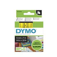 s0720790 Dymo Black on Yellow Label Printer Tape, 7 m Length, 6 mm Width