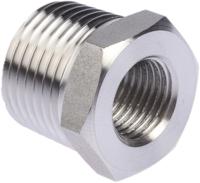 1863-21-13 Legris Stainless Steel Pipe Fitting, Straight Hexagon Reducer, Male R 1/2in x Female G 1/4in